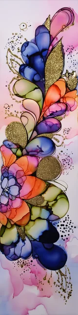 Free abstract flower art bookmark featuring tall flower abstract art